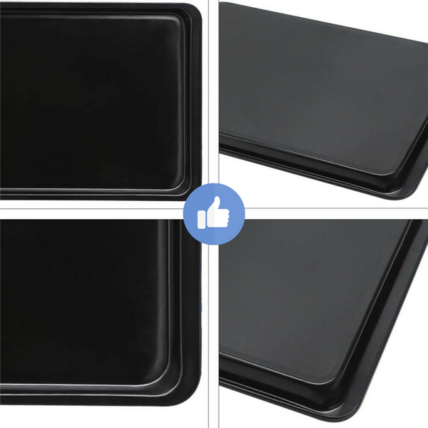 3pcs Non-stick Cookie Sheet Oven Baking Tray Biscuit Swiss Roll Pan Carbon Steel - Lets Party