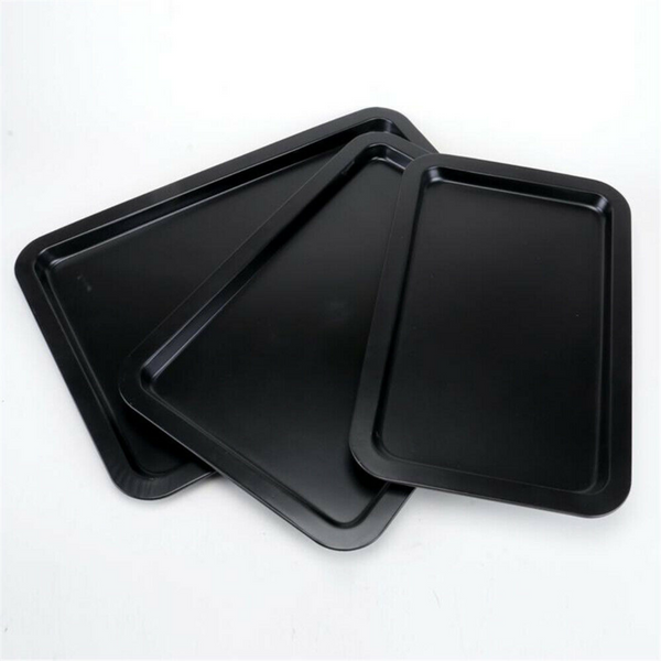 3pcs Non-stick Cookie Sheet Oven Baking Tray Biscuit Swiss Roll Pan Carbon Steel - Lets Party