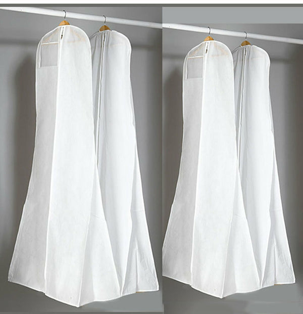 White Extra Large Wedding Dress Bridal Gown Garment Breathable Cover Storage Bag - Lets Party