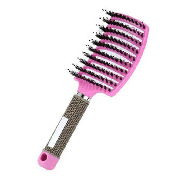 Women Men Detangling Nylon Boar Bristle Brush Hairbrush Head Scalp Massage Comb - Lets Party