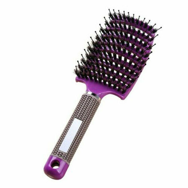 Women Men Detangling Nylon Boar Bristle Brush Hairbrush Head Scalp Massage Comb - Lets Party