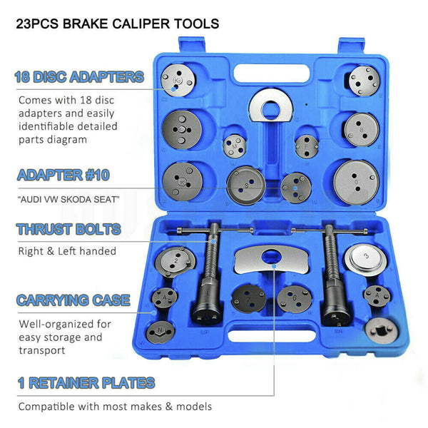 23pcs Disc Brake Wind Back Tool Kit to Rewind Car Automotive Caliper Piston - Lets Party