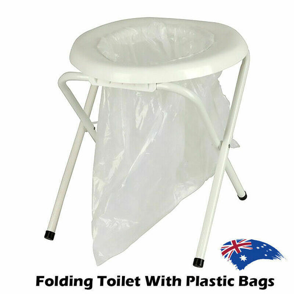 Outdoor Camp Travel Camping Portable Folding Toilet Caravan w/6 replacement bags - Lets Party