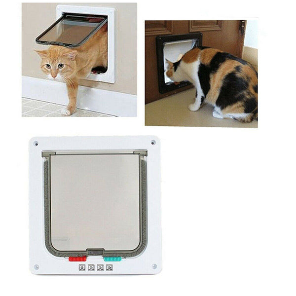 4-Way Large Size Lockable Flap Safe Door Screen Locking Pet Cat Dog Brushy Oz - Lets Party