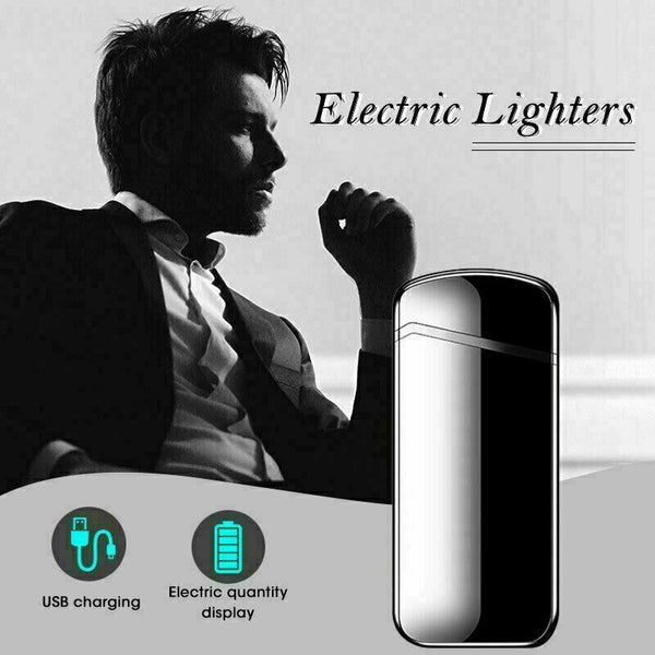 Electric Flameless Windproof USB Rechargeable Dual Arc Plasma Lighter Lighters - Lets Party