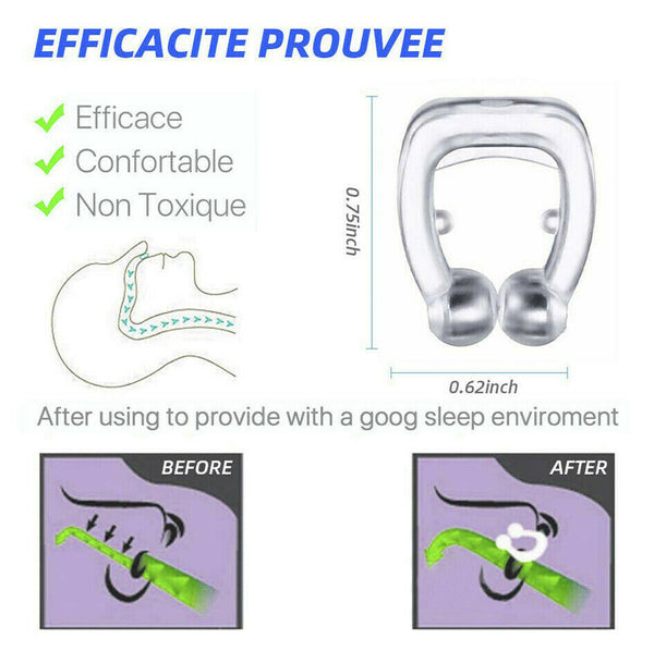 2x Anti Snore Magnetic Silicone Nose Clip Stop Snoring Apnea Aid Device Stopper - Lets Party