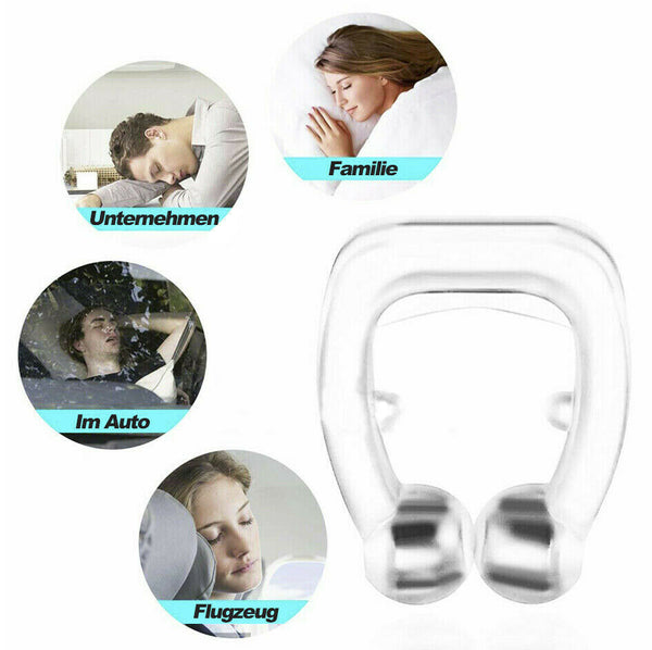 2x Anti Snore Magnetic Silicone Nose Clip Stop Snoring Apnea Aid Device Stopper - Lets Party