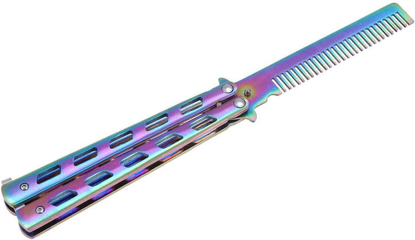 All Color Butterfly Comb knife Metal Folding Practice Trainer Training Tool - Lets Party