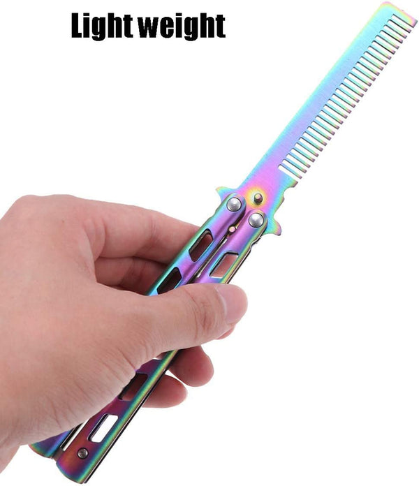 All Color Butterfly Comb knife Metal Folding Practice Trainer Training Tool - Lets Party