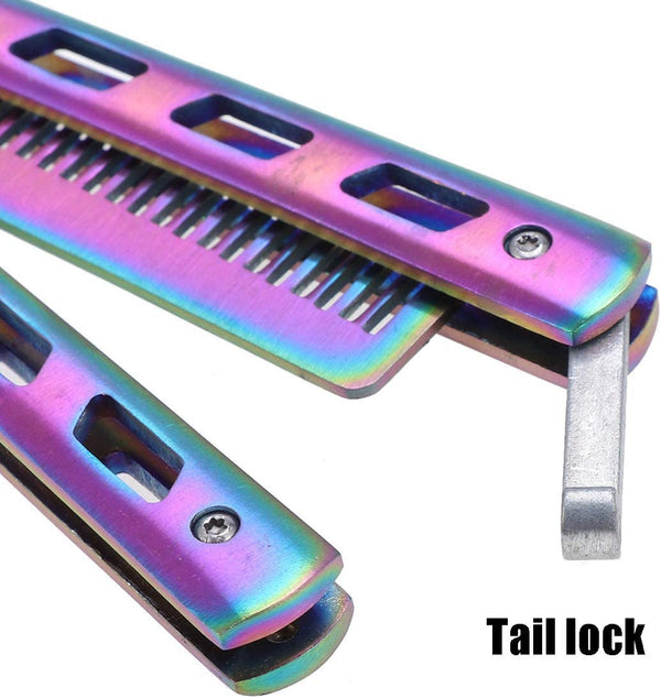 All Color Butterfly Comb knife Metal Folding Practice Trainer Training Tool - Lets Party