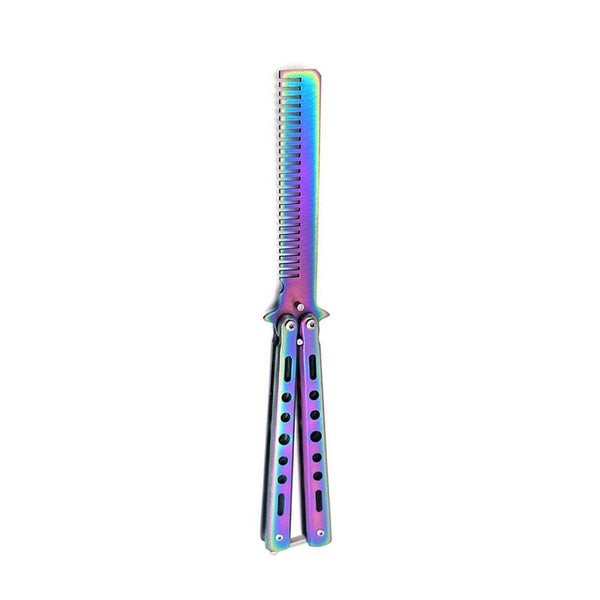 All Color Butterfly Comb knife Metal Folding Practice Trainer Training Tool - Lets Party