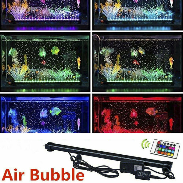Led Aquarium Lights Submersible Air Bubble Rgb Light for Fish Tank Underwater - Lets Party