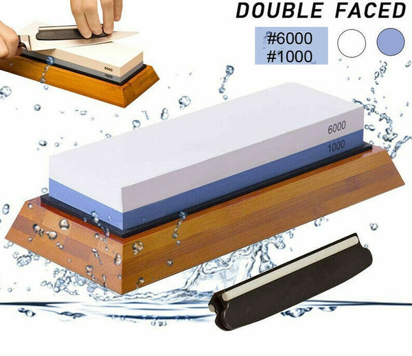 6000/1000 Dual Whetstone Waterstone Knife Sharpening Water Stone Wet Sharpener - Lets Party