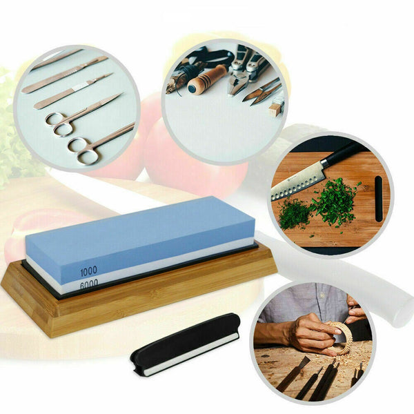 6000/1000 Dual Whetstone Waterstone Knife Sharpening Water Stone Wet Sharpener - Lets Party