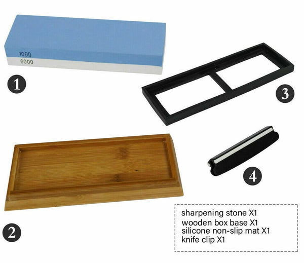 6000/1000 Dual Whetstone Waterstone Knife Sharpening Water Stone Wet Sharpener - Lets Party