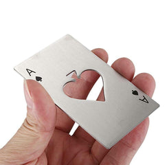 Stainless Steel Ace of Spades Bottle Opener Beer Keyring Polished Metal