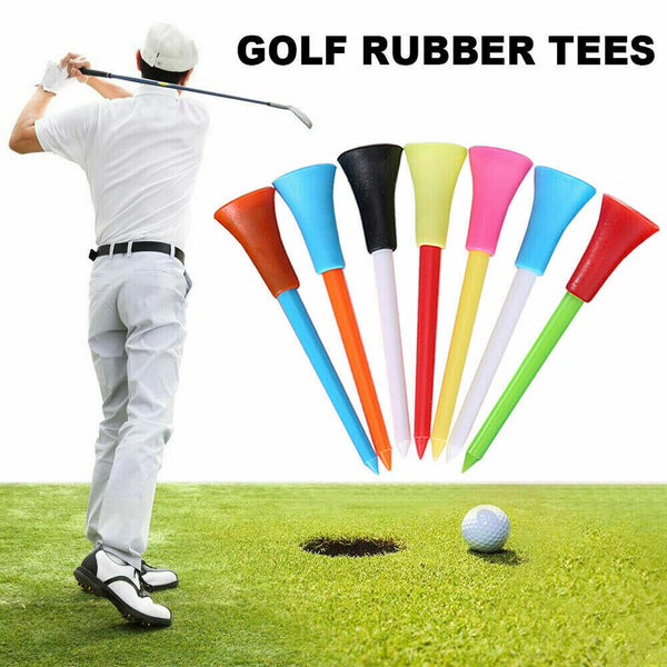 110Pcs Plastic & Rubber Cushion Top Golf Tees 83mm High Quality - Lets Party