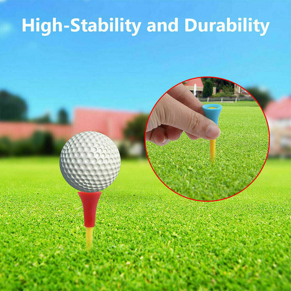 110Pcs Plastic & Rubber Cushion Top Golf Tees 83mm High Quality - Lets Party