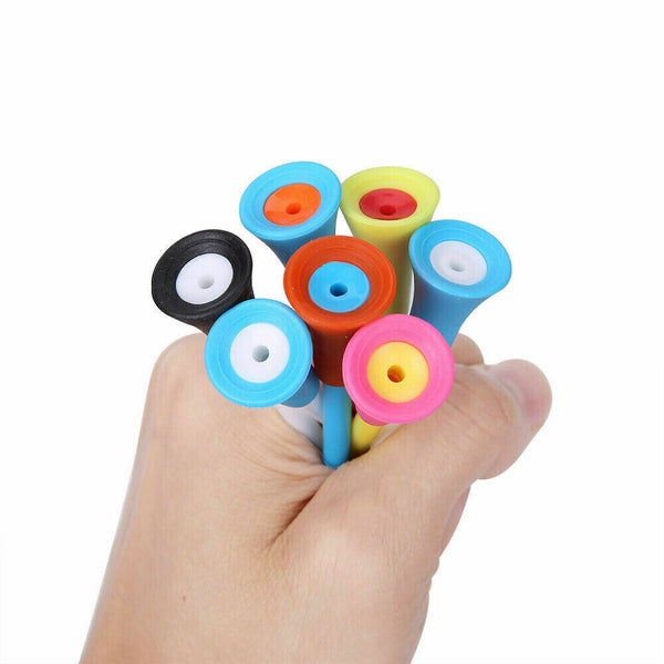 110Pcs Plastic & Rubber Cushion Top Golf Tees 83mm High Quality - Lets Party