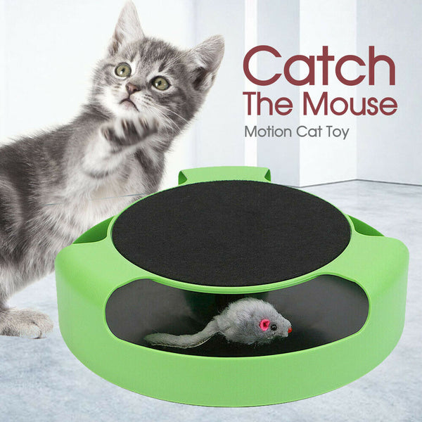 Motion Cat Toy Catch The Mouse Chase Interactive Cat Training Scratchpad - Lets Party