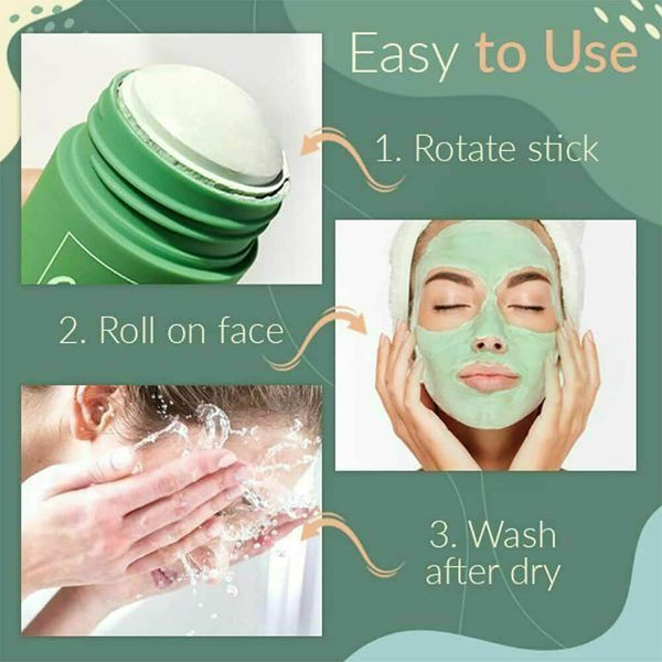1x Green Tea Cleansing Mask Facial Stick Oil Acne Control Blackhead Deep Clean - Lets Party