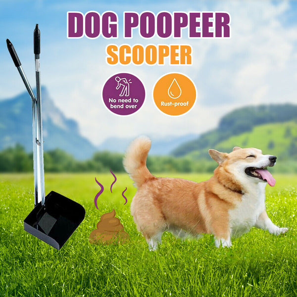 1x Rust Proof Stainless Steel Pet Dog Puppy Pooper Scooper Poo Waste Pan & Scoop - Lets Party