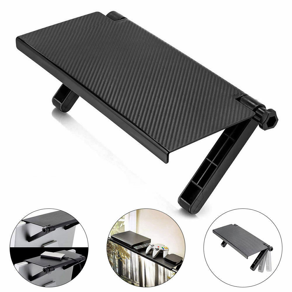 ABS Folding Monitor Top Shelf Adjustable Storage Rack for TV Screen Bl