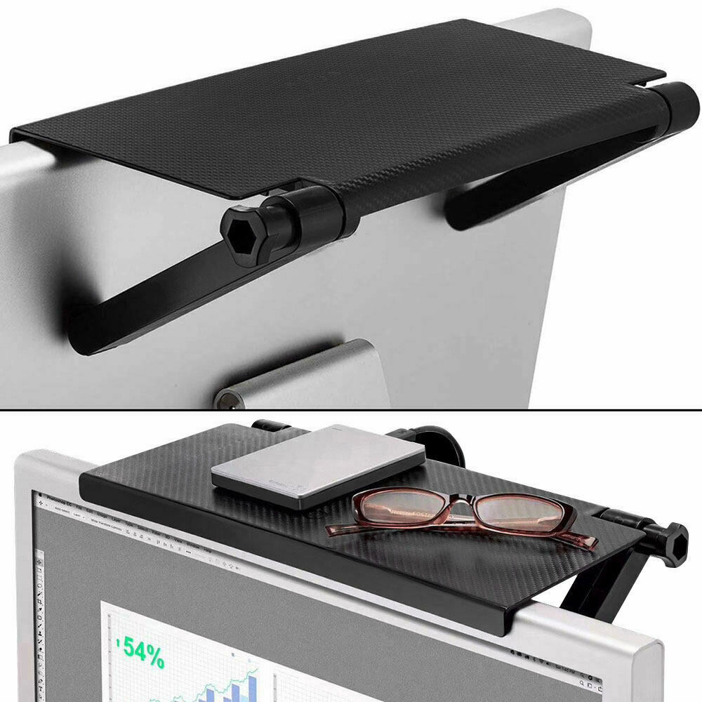 ABS Folding Monitor Top Shelf Adjustable Storage Rack for TV Screen Bl