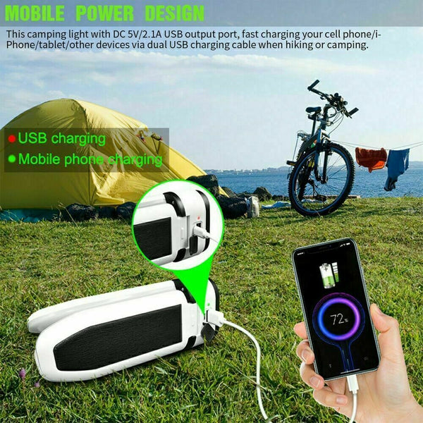 Solar Camping Light LED Lantern Tent Lamp USB Rechargeable Outdoor Hiking Lights - Lets Party