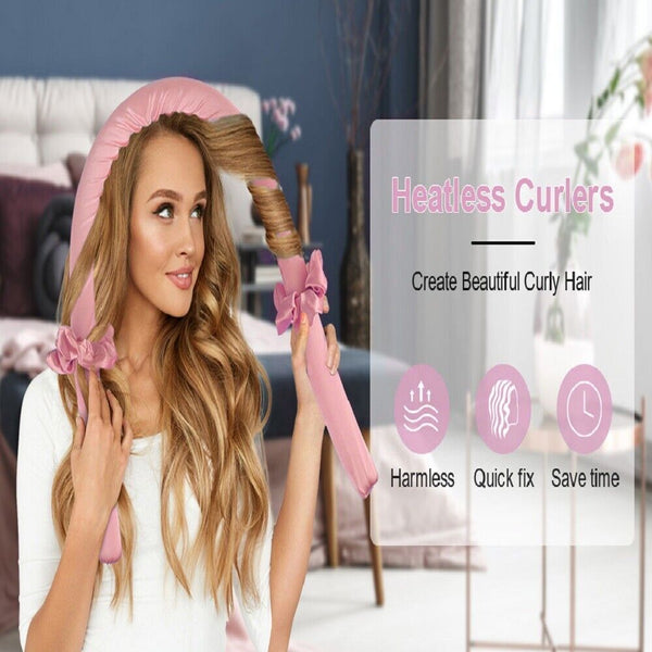 Heatless Curling Rod Silk Curling Ribbon Hair Rollers Lazy Curler Sets Headband - Lets Party