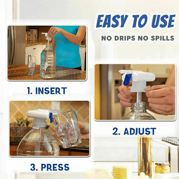 1x Automatic Electric Magic Tap Water Drink Beverage Milk Dispenser Spillproof - Lets Party