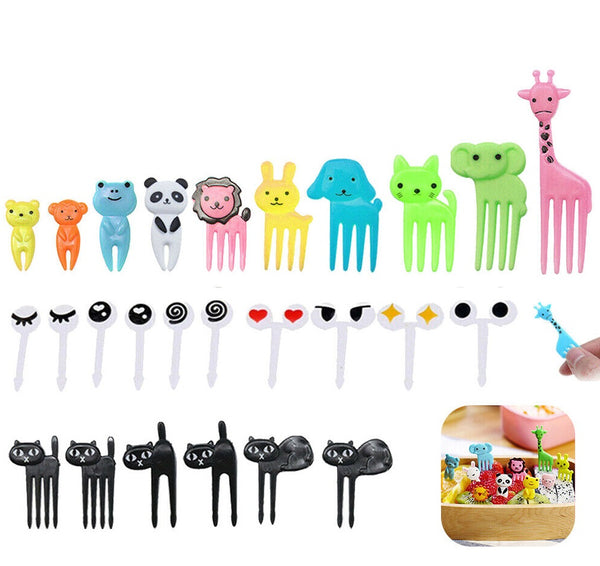 36 Pcs Cute Mini Animal Food Fruit Picks Forks Lunch Box Decor Kids Tool AU - Lets Party