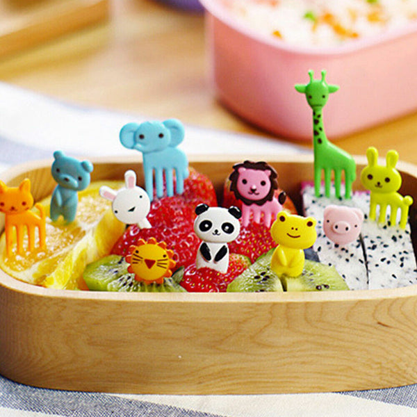 36 Pcs Cute Mini Animal Food Fruit Picks Forks Lunch Box Decor Kids Tool AU - Lets Party