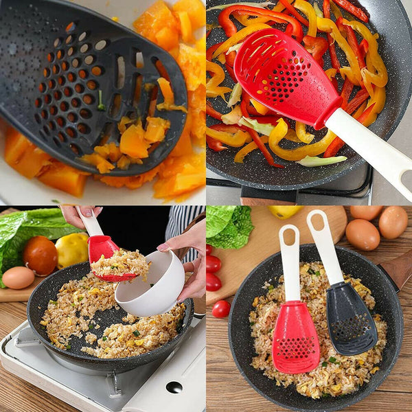 Multifunctional Kitchen Cooking Spoon Potato Press Colander Strainer Utensil Kit - Lets Party