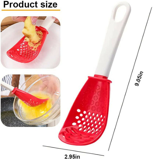 Multifunctional Kitchen Cooking Spoon Potato Press Colander Strainer Utensil Kit - Lets Party