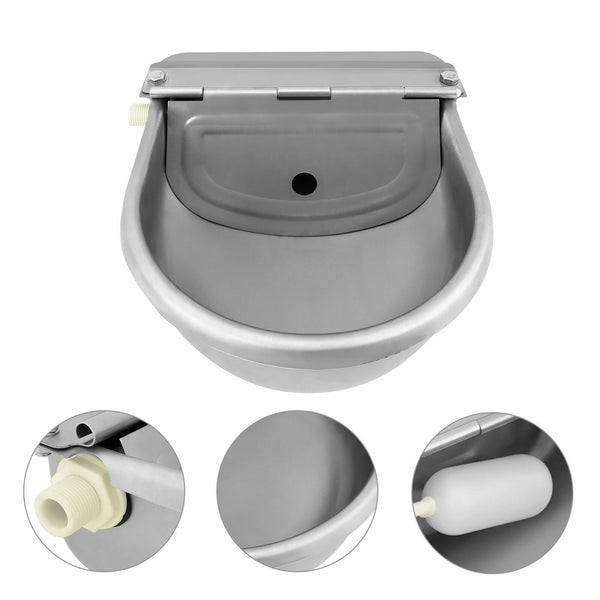 4L Auto Stainless Float Valve Water Trough Bowl Waterer Drinking Cow Sheep Dog - Lets Party