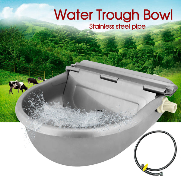 4L Auto Stainless Float Valve Water Trough Bowl Waterer Drinking Cow Sheep Dog - Lets Party