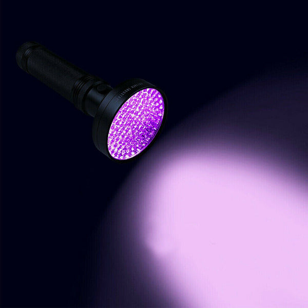 100 LED UV Flashlight Torch Light Lamp Ultraviolet Blacklight Aluminum 395 nM - Lets Party