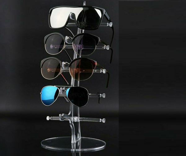 5 Pair Rack Show Sunglasses Glasses Display Stand Holder Plastic Counter - Lets Party