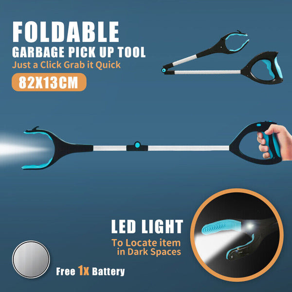 Foldable & Extendable Pick Up Grabber Reacher Stick Reaching with LED - Lets Party