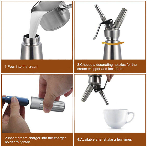 Cream Whipper Whip Coffee Dessert Butter Dispenser Chargers Foam Whipped 500ML - Lets Party