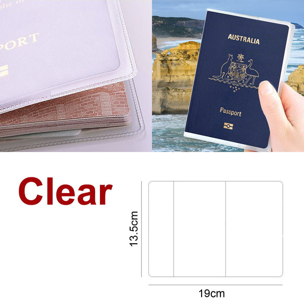 2X Passport Cover Transparent Protector Travel Clear Holder Organizer Wallet - Lets Party