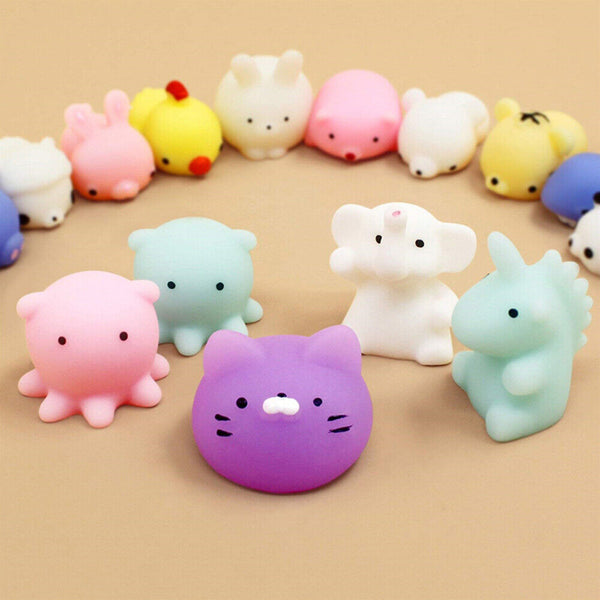 50PCS Cute Animal Squishies Kawaii Mochi Squeeze Toys Stretch Stress Squishy - Lets Party