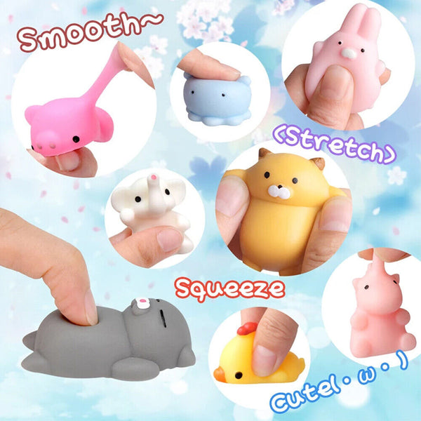 50PCS Cute Animal Squishies Kawaii Mochi Squeeze Toys Stretch Stress Squishy - Lets Party