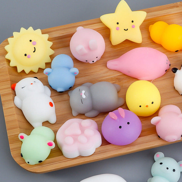 50PCS Cute Animal Squishies Kawaii Mochi Squeeze Toys Stretch Stress Squishy - Lets Party