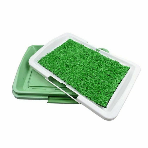 Indoor Grass Pad Potty Training Pet Basic Dog Loo Box Easy Clean Up Odour Resist - Lets Party