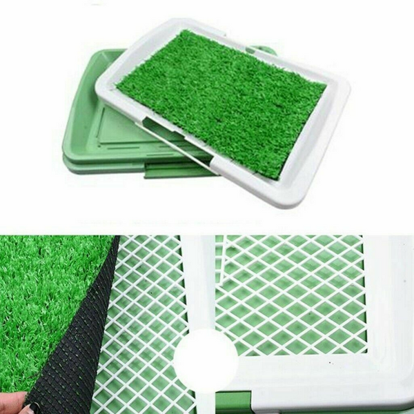 Indoor Grass Pad Potty Training Pet Basic Dog Loo Box Easy Clean Up Odour Resist - Lets Party