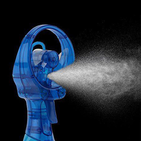 Portable 2pcs Water Spray Cooling Misting Fan Battery Operated Travel Gadget - Lets Party