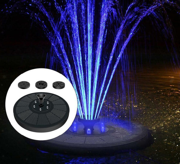 3W Solar Power Fountain Water Pump Bird Bath With LED Landscape Garden Pond AU - Lets Party