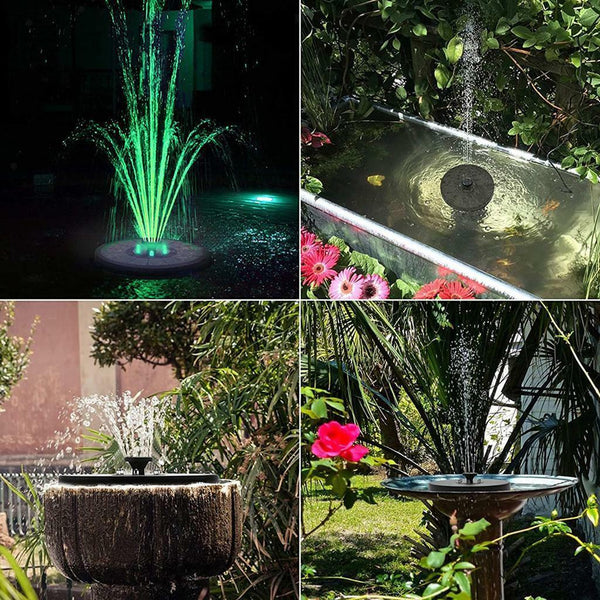 3W Solar Power Fountain Water Pump Bird Bath With LED Landscape Garden Pond AU - Lets Party